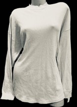 VS Victorias Secret Pink Thermal Waffle Knit Long Sleeved Tee Shirt Top Ivory L - £19.12 GBP