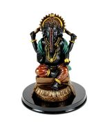 GANESHA STATUE 4.75&quot; Hindu Elephant God Good Quality Black Polyresin Lor... - $11.66
