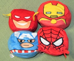 Cubd Marvel Plush Lot Captain America Ironman Spiderman Flash 4" Super Heroes - £15.10 GBP