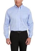 Kirkland Signature Mens Dress Shirt Blue White Wrinkle Free Non-Iron Cotton - $48.99