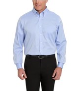 Kirkland Signature Mens Dress Shirt Blue White Wrinkle Free Non-Iron Cotton - $48.99