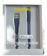 Two (2) heyday™ Navy Blue iPhone/iPad Charging Cable ~ 3' Long Cable to USB - $20.00