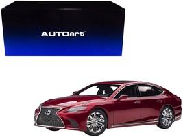 Lexus LS500h Morello Red Metallic with Chrome Wheels 1/18 Model Car by A... - £244.30 GBP