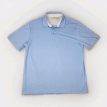 Rorie Whelan Golf Polo Shirt XL Blue Dot Print Stretch Collar Trim Perfo... - $17.81