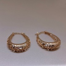 Handcrafted Hoop Earrings Bridal Gold Contemporary  Hypoallergenic Silver Jewel - £45.77 GBP