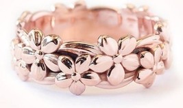 Mele Rose Gold/925 Sterling Silver 7mm Hawaiian Plumeria Ring  Size 8 - £12.57 GBP