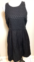 LOFT Women&#39;s Sleeveless Eyelet Front Dress Black Size 6 - £14.84 GBP