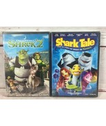 Lot Of 2 Shrek 2 (DVD, 2004, Full Screen) And Shark Tales Will Smith New... - $10.89