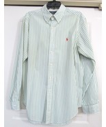 RALPH LAUREN Classic Fit Shirt Top L/S  Button Down Green Stripe Size L - £20.40 GBP