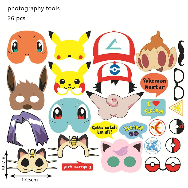 Photo Props - 26pcs Fan Favorite! Pokemon birthday party decoration - $18.69