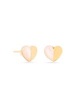 Kicky and Perky 925 Sterling Silver Yellow Gold Plated Mother of Pearl H... - $42.12