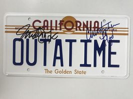 Michael J. Fox &amp; Christopher Lloyd Signed Autographed &quot;OUTATIME&quot; License Plate - £158.02 GBP