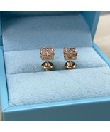 IGI 2.07 CT Lab Grown Cushion Brilliant Cut Diamond Stud Earrings 14k Wh... - €3.565,79 EUR