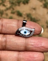 925 Silver Evil Eye Protection Pendant Amulet Nazariya Mother of Pearl Jewelry17 - £16.40 GBP