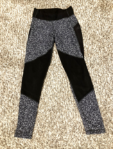 Adidas Leggings Womens Small Black White Speckled Pants Gym Run Yoga Cro... - $9.88