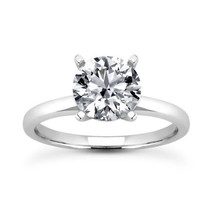 Genuine Diamond Solitaire Ring Round H SI2 Treated 14K White Gold 1.07 Carat - £1,311.19 GBP