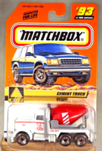 2000 Matchbox #93 Built It Series 19 CEMENT TRUCK White w/8 Spoke Explorer Card - £8.26 GBP