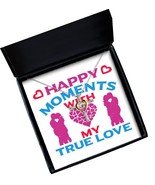 Happy Moments with My True Love.Message Card Necklace. Cross - £233.21 GBP