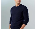 The Men&#39;s Store  Designer  Wool Twist Ribbed Cable-Knit Sweater Navy-Med - £40.08 GBP