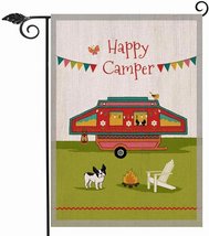 Personalized happy camper garden flag thumb200