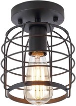 Industrial Vintage Flush Mount Ceiling Light, Rustic Metal, Create For Life®. - £31.45 GBP