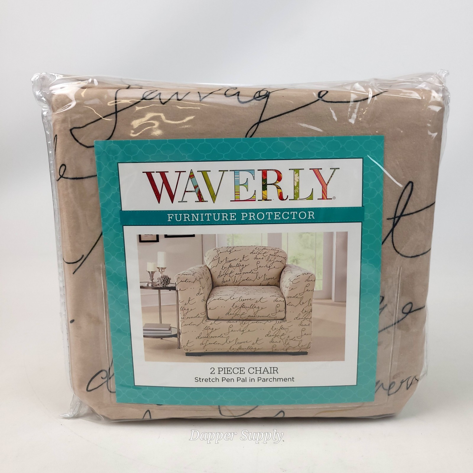 Waverly Sofa Cover Furniture Protector 2 Piece Chair Stretch PenPal in P... - $39.59