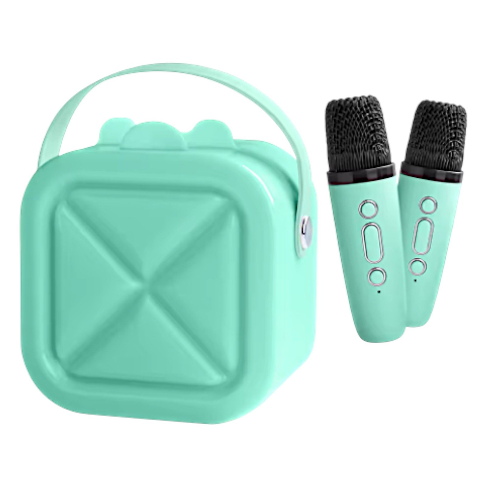 Mini Karaoke Machine Wireless Bluetooth Speaker Luminous Two Mics Voice Effects Item image 3