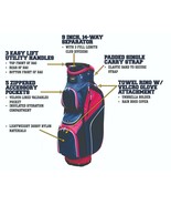 Majek Ladies Navy Blue Pink Golf Bag 9 inch 14-way Friendly Separator Top - $200.98 CAD