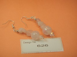 Rose Quartz-Gemstone Earring-Energy Jewelry-Facilitate-balances the emotions-626 - £6.23 GBP