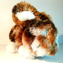 Dan Dee Multi color Brown &amp; White Plush Rabbit Bunny Super Soft 13x15 - £11.87 GBP