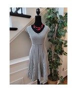 Taylor Dress Houndstooth Women&#39;s Size 4 Black White V-Neck Casual Knit - $38.78 CAD