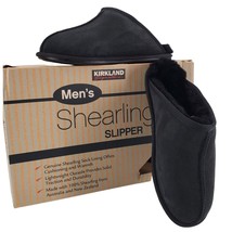 KS Slippers Sheepskin Men&#39;s 12 Shearling Suede Real Fur Slides House Shoes - £29.14 GBP
