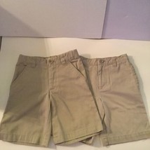 Lot of 2 Size 6 Cherokee shorts uniform khaki flat front boys - $13.59