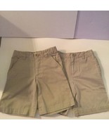 Lot of 2 Size 6 Cherokee shorts uniform khaki flat front boys - $13.59