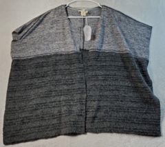 Hem &amp; Thread Kimono Top Womens Size Medium Gray Polyester Sleeveless Open Front - £16.87 GBP