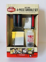 Expert Grill Soft Grip 4 Piece Griddle Set 2 Spatulas Griddle Scraper Squeeze... - £19.76 GBP