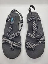 Skechers Women&#39;s Sandals Outdoor Lifestyle Black/Gray Zigzag Size 8  - £14.28 GBP