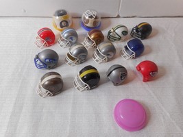 NFL Miniature Gumball Machine Football Helmet 15 Helmets Plastic Case Loose - £15.84 GBP
