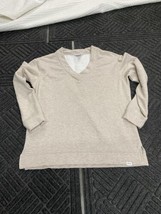 Orvis Women&#39;s V Neck Tan Size Medium Sweatshirt Long Sleeve Drop Shoulder - $14.00