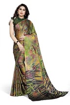 Women&#39;s Chiffon Forest Designer Printed Saree Green  Multicolor saree   1 Pcs - £25.06 GBP