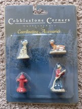 Cobblestone Corners Collectibles Coordinating Accessories 4 figurines miniatures - £11.80 GBP