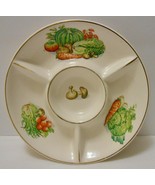 VINTAGE Sectional SERVING DISH Ceramic Food Veggie Theme Made in Japan - £31.93 GBP