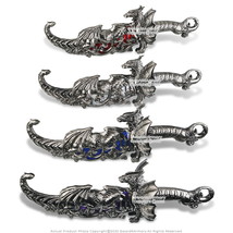 16” Fantasy Dagger Dragons Blade Long Fight Ceremonial Decorative Display Purple - £23.80 GBP
