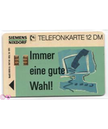 Phonecard Siemens Nixdorf Immer eine Gute Wahl Telefonkarte Germany 12 DM - £3.92 GBP
