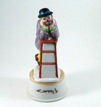 Flambro Musical Figurine Clown Emmett Kelly Jr Hobo Wind Up Vintage Works - $10.99