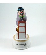 Flambro Musical Figurine Clown Emmett Kelly Jr Hobo Wind Up Vintage Works - £8.77 GBP