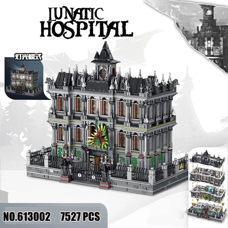 7537pcs Lunatic Hospital 613002 Moc Series Building Blocks Architecture - £226.16 GBP+