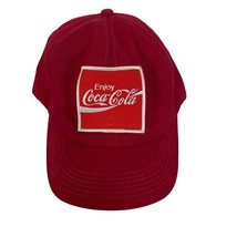 Vintage Coca Cola Trucker Hat Cap Enjoy Coke Snapback USA Made Big Patch - £15.46 GBP