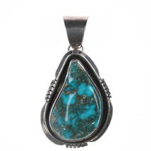 Etta Endito Navajo High Grade Morenci Turquoise sterling pendant - £301.47 GBP