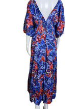 New Ro’s Garden Nieves V-Neck Draped Chest 3/4 Sleeve Floral Maxi Dress XL  - $77.76